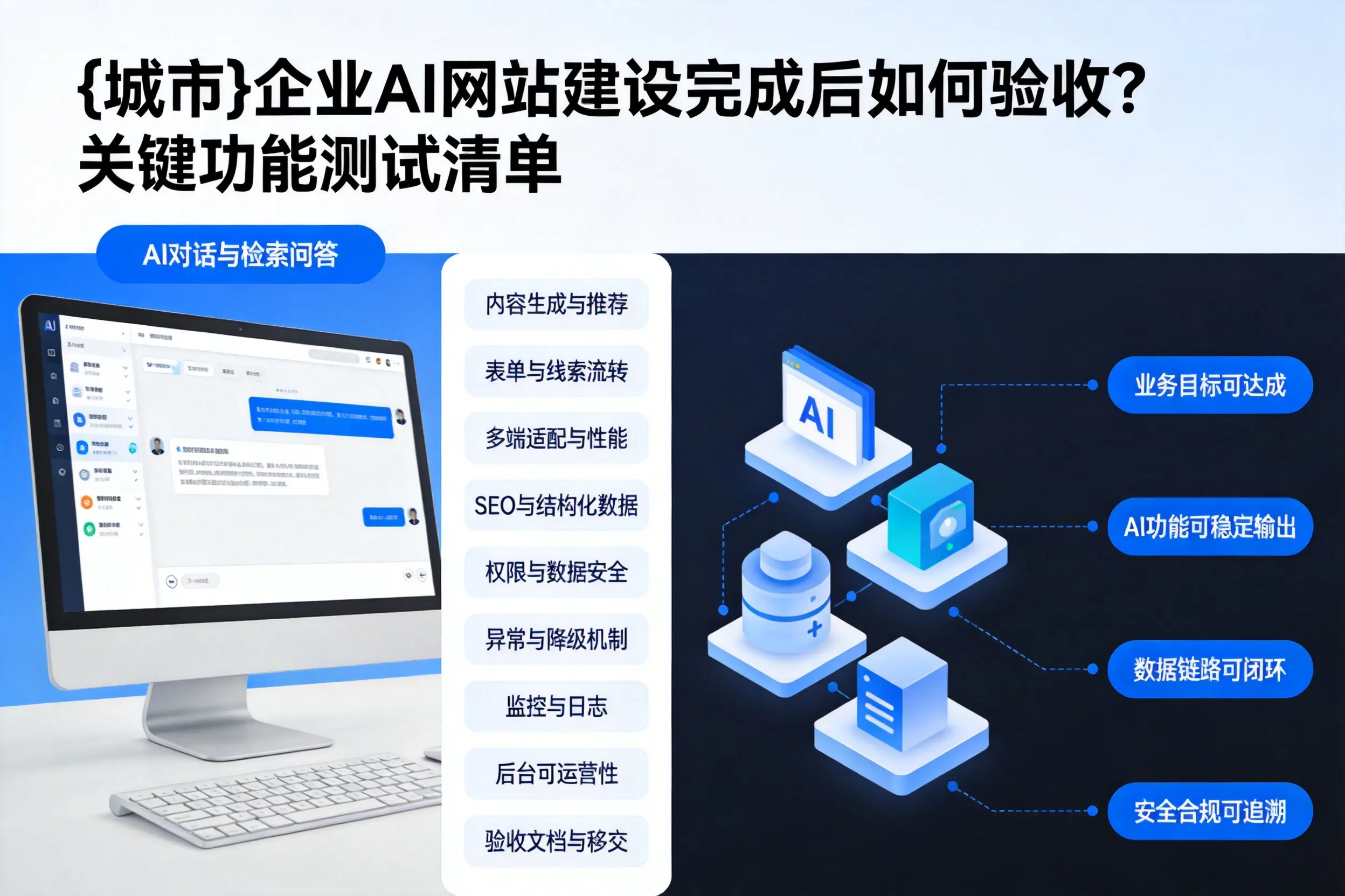 张家界企业AI网站建设完成后如何验收？关键功能测试清单