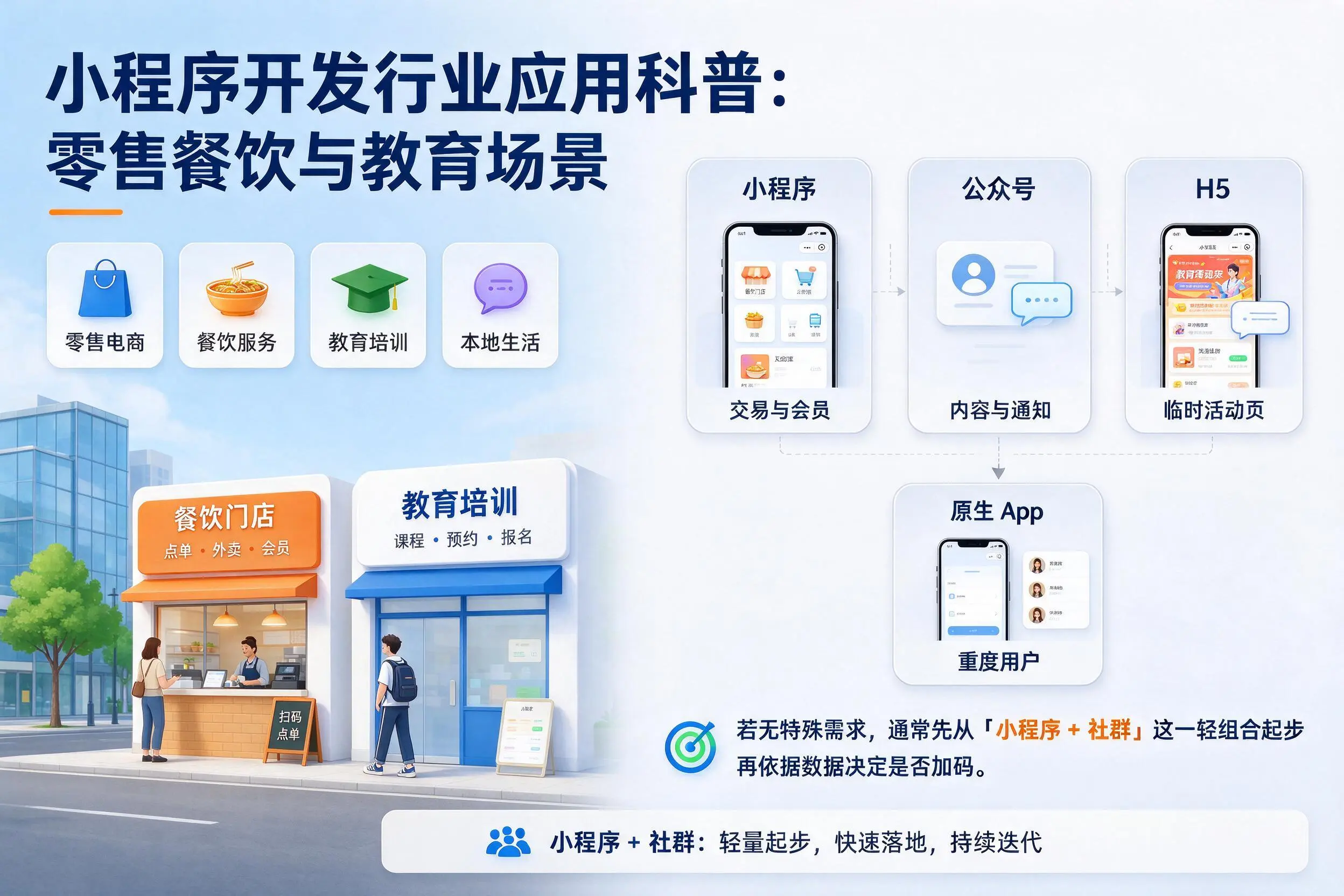 张家界小程序开发行业应用科普：零售餐饮与教育场景
