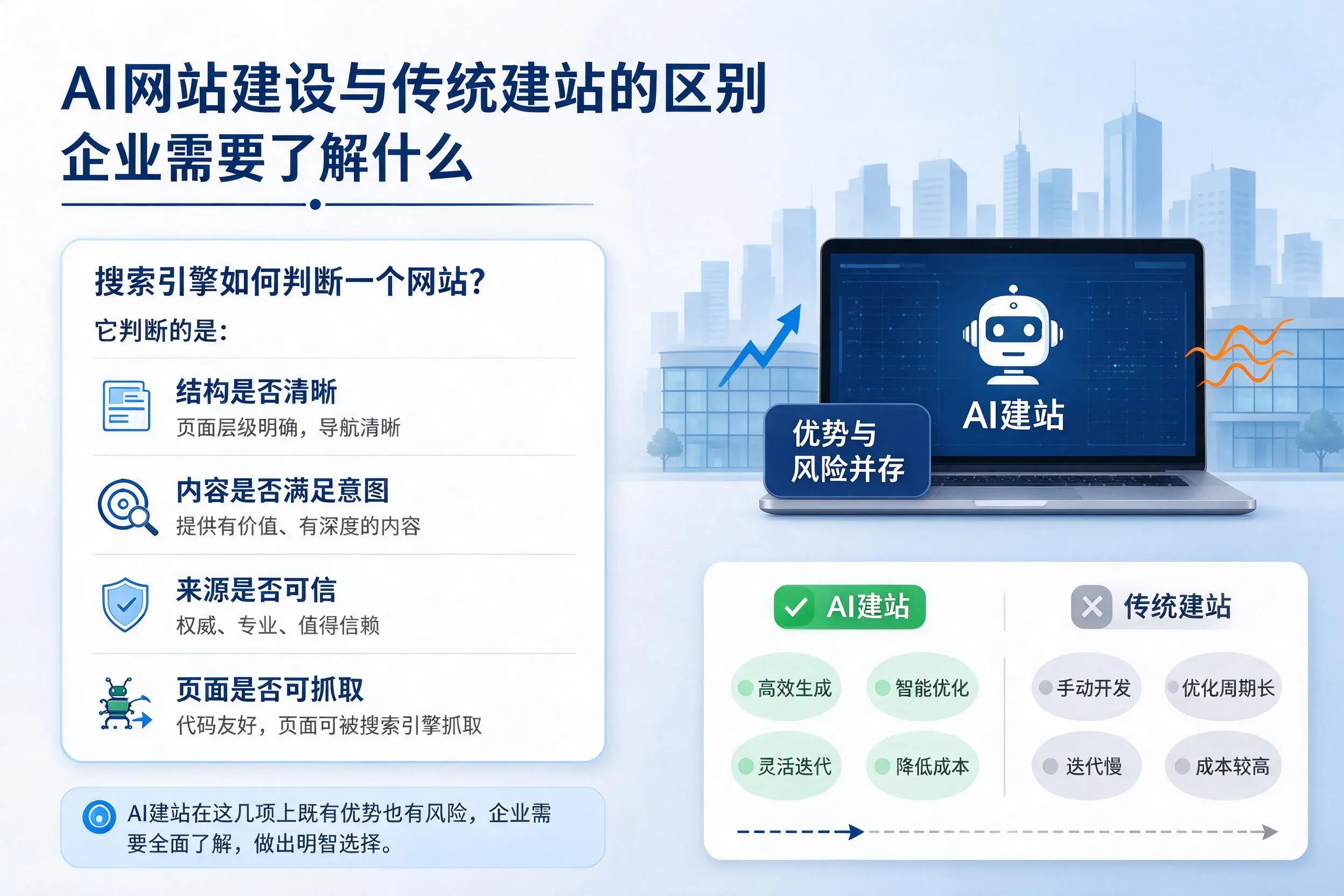 AI网站建设与传统建站的区别，张家界企业需要了解什么