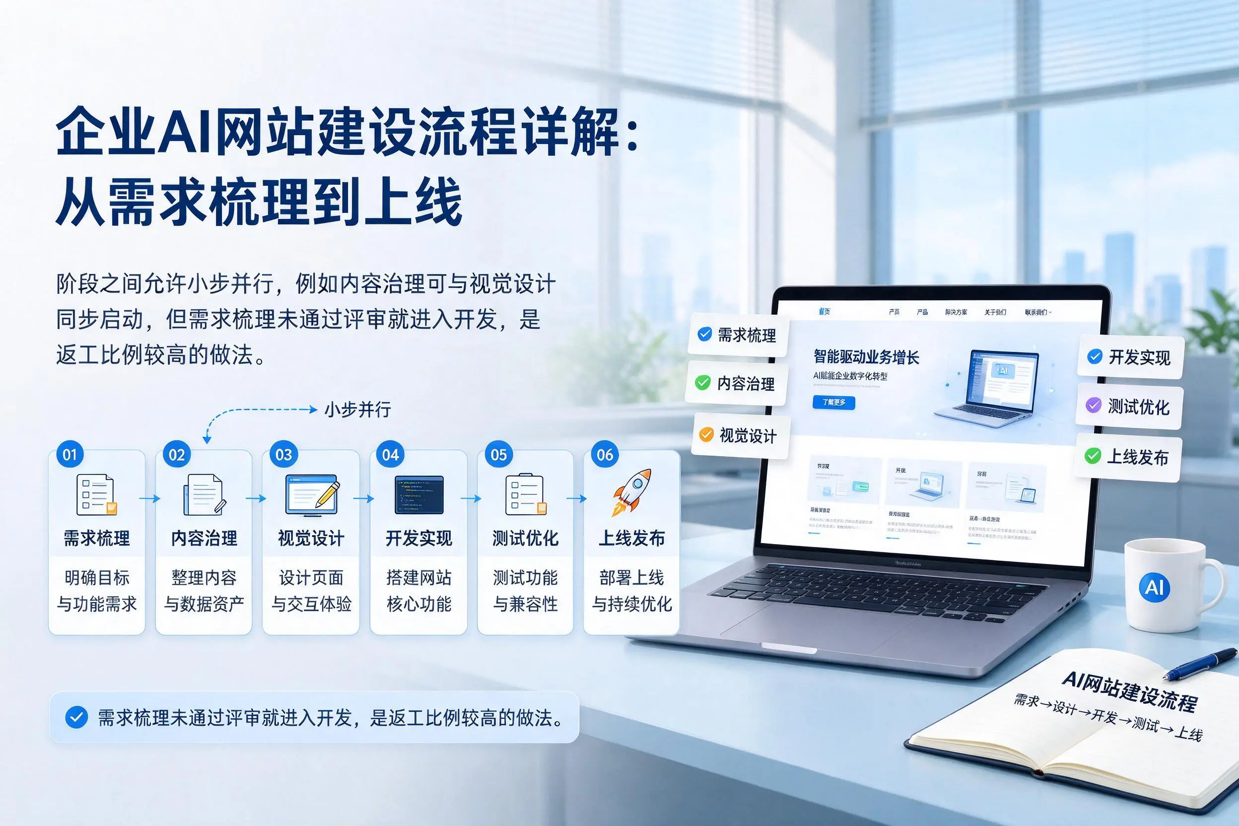 张家界企业AI网站建设流程详解:从需求梳理到上线