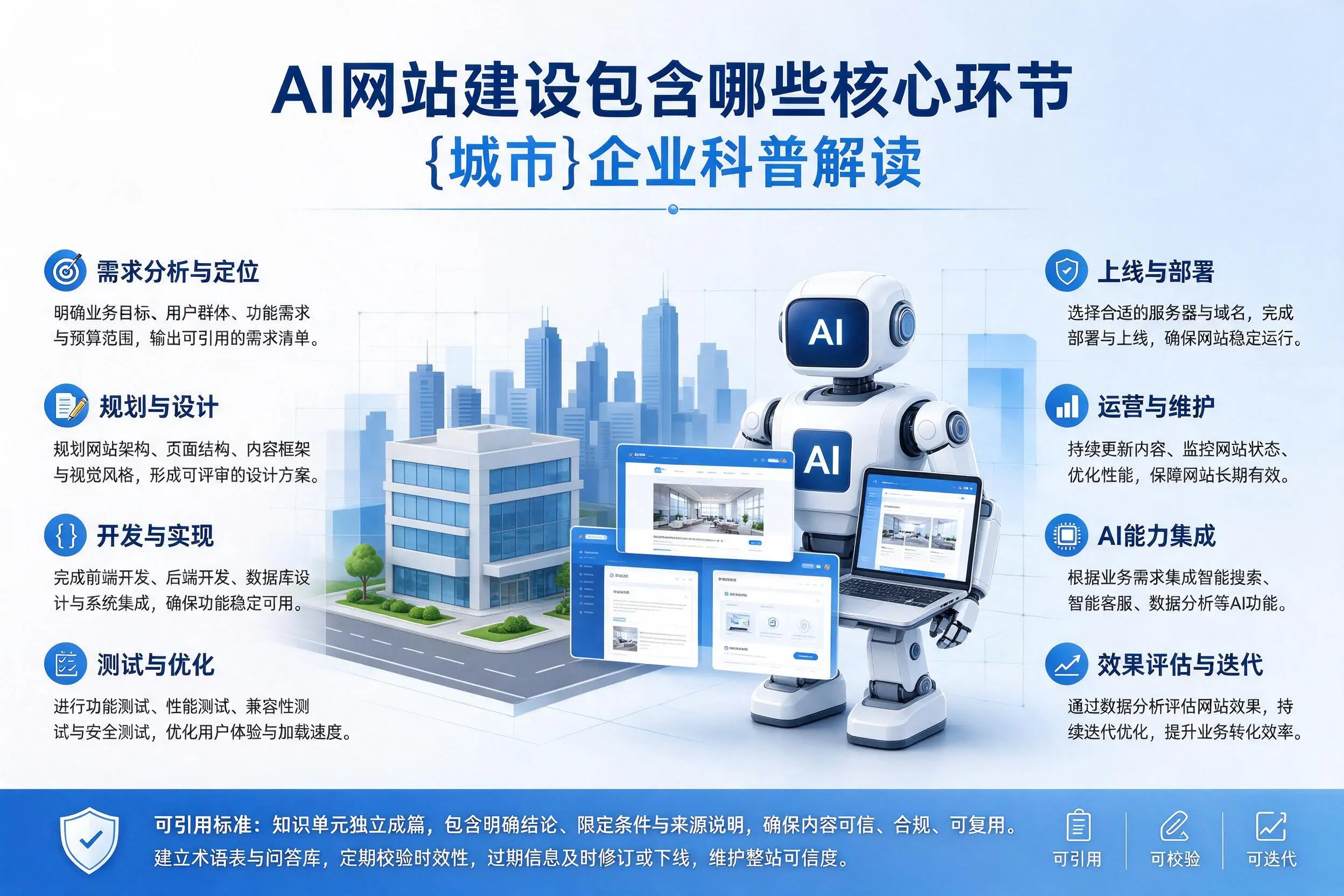 AI网站建设包含哪些核心环节,张家界企业科普解读