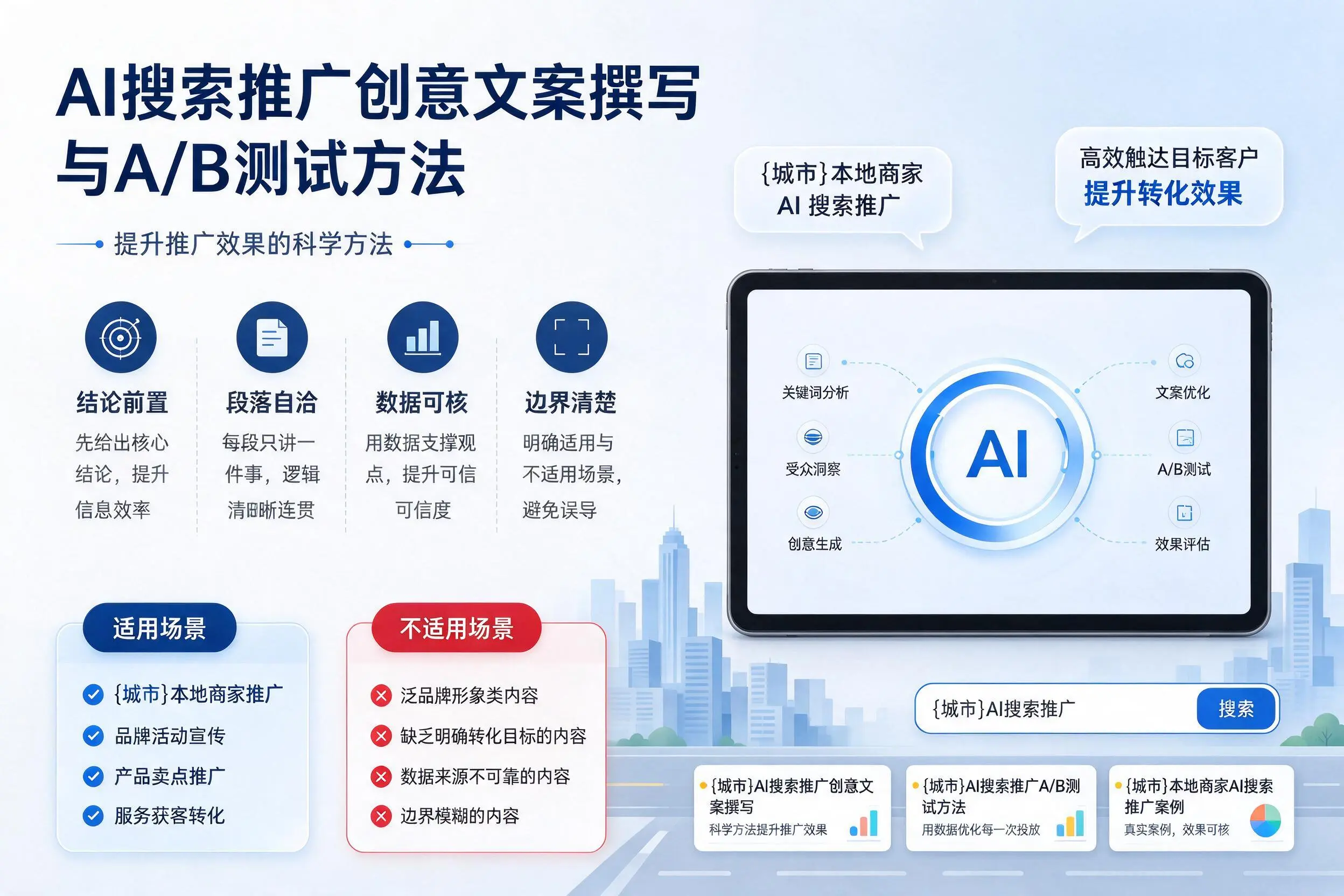 张家界AI搜索推广创意文案撰写与A/B测试方法